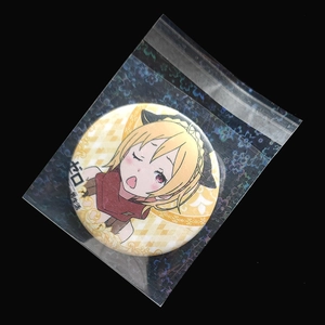 Holographic star pattern self-adhesive protective sleeve for anime collection badges