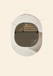 Detail of multi-functional kitchen organizer showing knife slots and utensil compartments