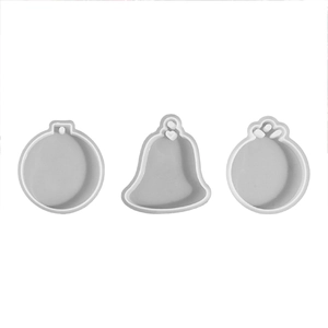 Lot de moules en silicone de Noël avec formes rondes et cloches pour pendentifs en résine