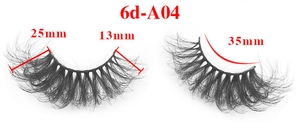 Detailed size specifications for 6D-A04 Russian volume false eyelashes 25mm length