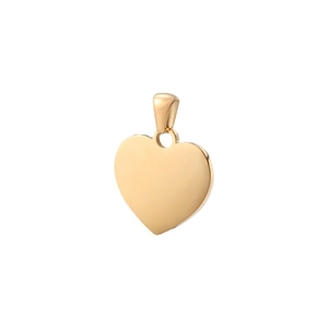 Polished golden heart pendant in mirror stainless steel for DIY jewelry making 20x20mm