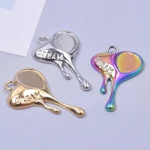 Melting heart dream pendants in silver gold and rainbow colors for DIY jewelry