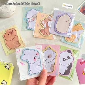 Cute cartoon animal sticky notes featuring capybara and rabbit designs for students