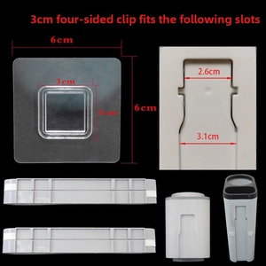 Detailansicht der 6x6cm Klebehaken-Basis mit 3x3cm Schnalle und Führungsschiene