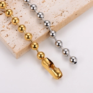 Chic 10mm stainless steel ball chain jewelry set in gold and silver finish with clasp