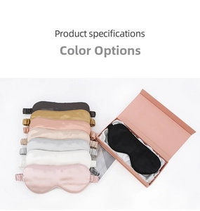 Detailed set of 22 momme silk sleep masks in multiple colors with a luxury gift box