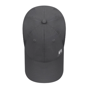 Deep grey breathable mesh baseball cap with quick-dry fabric for outdoor sun protection