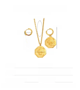 Detailed size specifications for 18K gold plated stainless steel necklace and earrings