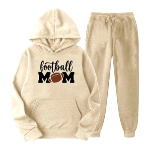 Ensemble de survêtement kaki avec sweat à capuche Football Mom et pantalon assorti