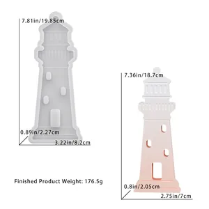 Detailed view of lighthouse silicone molds in two sizes for DIY resin lighthouse crafts