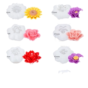 3D-Blumen-Silikonformen für Aromatherapie-Kerzen und Harz-Bastelarbeiten in versch. Formen