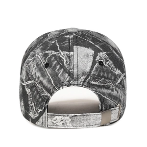 Casquette de baseball rétro en denim avec motif camouflage et sangle arrière réglable