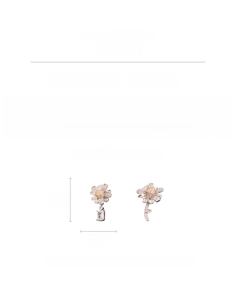Detail specifications of floral zircon earrings with copper metal and silver needle posts