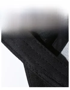 Macro detail of moisture-wicking sweatband with breathable mesh and reinforced stitching