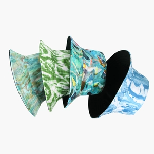 Bucket hat collection featuring trendy tie-dye, marble patterns and floral prints
