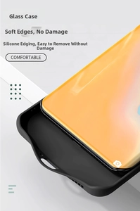 Close-up of glass backplate and soft silicone edges on iPhone 16 Pro floral case