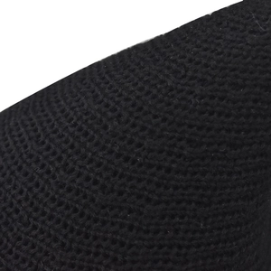 Macro shot of high-quality black knitted fabric texture for a witch wizard hat