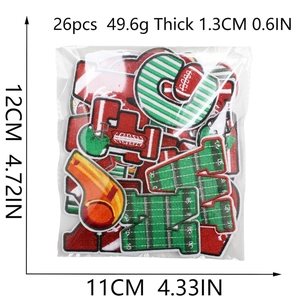 26pcs rugby-style alphabet embroidery patches set with sports elements for DIY decoration