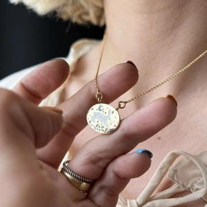 Rabbit Pendant Necklace 18K Gold Plated Stainless Steel Enamel Tarot Card Moon Star Flower Retro Handmade