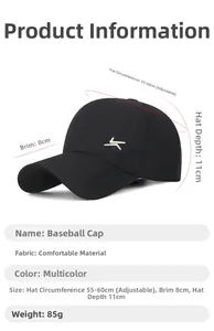 Detail view of black business baseball cap with adjustable strap and KOMONT embroidery