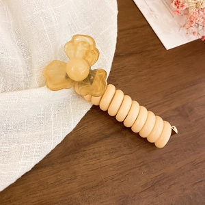 Sweet phone cord hair tie with flower detail, chic ins style hair accessory for daily use.