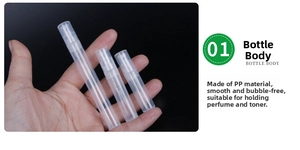 Detailed comparison of 2ml 3ml and 5ml clear PP plastic perfume spray bottles