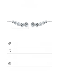 Detailed size and weight specs for S925 sterling silver earrings with zircons