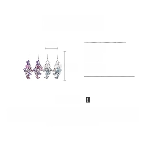Detail view of colorful hollow butterfly tassel earrings with 7x12cm size dimensions