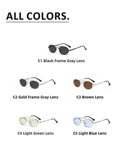 Collection of retro metal double bridge sunglasses in five diverse gradient color options