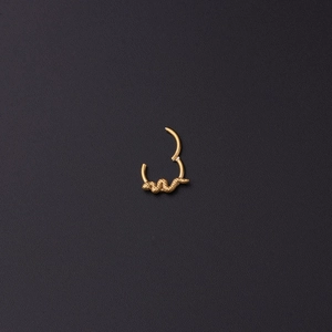 Anneau serpent 16G en acier inoxydable doré pour piercing d'oreille et septum