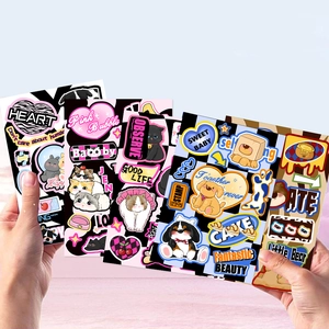 8 sheets of cute American style cat and dog DIY stickers for notebooks and phone cases