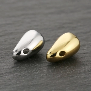 Polished gold and silver teardrop titanium steel pendants for DIY jewelry necklaces