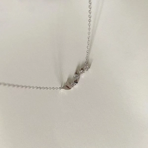 925 silver heart necklace with 14k gold plating and small sparkling cubic zirconia
