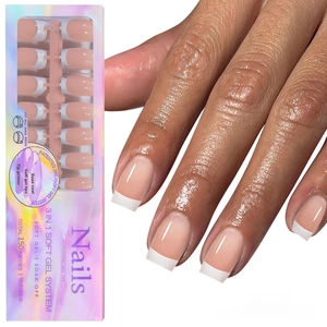 French style soft gel nail tips set YS-09 with 150 pieces in 15 sizes packaging