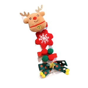 Christmas hair clip set for girls featuring reindeer, star, and bow designs on white