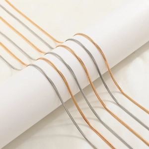 Minimalistische gouden en zilveren platte slangenketting halskettingen voor heren en dames