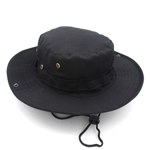 Boonie Hat Outdoor Sun Protection Polyester Camouflage Tactical Bucket Hat For Fishing Hiking With Adjustable Drawstring