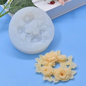 Silicone rose wreath mold for DIY cake fondant, soap making and handmade wax candles