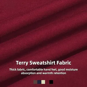 Tissu sweat-shirt French Terry rouge foncé avec 5 options de couleurs pour loisirs d'automne