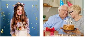 Sparkling silver rhinestone cake topper showing ages 30 and 50 for party celebrations