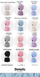 Detail view of the soft knitted texture and warm fleece lining on children's winter beanies