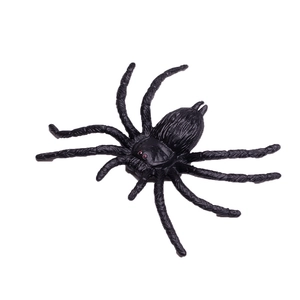 Realistic black spider model for Halloween pranks with detailed hairy texture