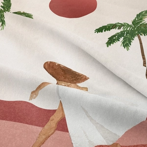 Bohemian tapestry with sun and palm tree print for bedroom background wall decor