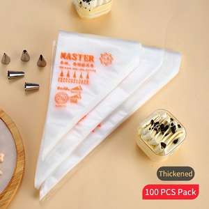 Disposable Piping Bags PE Food Grade Thickened Anti-Slip Pastry Bags For Cake Decorating Baking Dessert Cupcake