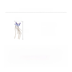 Size chart showing long butterfly tassel earring dimensions 4.1cm width and 12cm length