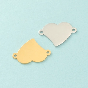 Gepolijste hartvormige hangers in goud en zilver voor doe-het-zelf sieraden maken