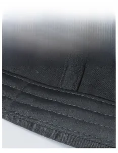 Macro detail of the wide moisture-wicking sweatband inside this vintage baseball cap