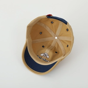 Detail showing high-quality inner embroidery and cotton lining of the kids baseball cap