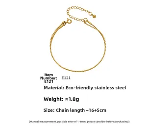 Detail of 18k gold plated stainless steel snake and bead double layer chain with dimensions