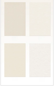 Detailed fabric texture samples for cream waterproof rug in four neutral shades